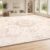Mapleyard 10×10 Washable Area Rug: Large Square Vintage Distressed Medallion Rugs, Non-Slip Soft Boho Floral Rug Carpet for Living Room Bedroom & Dining Room Under Table, Beige