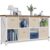 Mapleyard 8 Cube Storage Organizer with 4 Beige Fabric Bins, 49″ W Farmhouse Cubby Bookshelf, Low TV Stand Fit 24″-55″ TV, Open Display Shelf for Closet Bedroom Living Room Nursery, White & Walnut