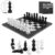 Marblous Krafts Marble Chess Set 15 Inch Black & White Handcrafted Marble Chess Board with Pieces Luxury Chess Sets for Adults Classic Strategy Board Game