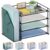 Marbrasse Desk Organizer and Accessories，4-Tier Paper Letter Tray Organizer with File Holder，Desk Accessories & Workspace Desktop Organizers for School Home Office Supplies (Black)