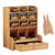 Marbrasse Wooden Desk Organizer, Multi-Functional DIY Pen Holder, Organizer for desk, Desktop Stationary, Easy Assembly, Home Office Art Supplies Storage with Drawer (B11-Cherry Color)