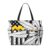 Marijuana Weed Leaf Black And White American Flag Large Beach Tote Bag For Women With Zipper & Wet Pocket, Lightweight Foldable Gym Tote For Travel, Grocery, Swim, Sports