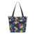Market Tote Handbag Yellow And Red Tropical Floral Pattern Shopping Tote