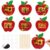 Marspark 24 Sets Apple Crafts Back to School Apple Scratch Frame Art Crafts Kit First Day of School Magnet Photo Frames Art for Fall Autumn Thanksgiving Harvest Party Favors Gifts