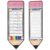 Marspark Daily Schedule Pocket Chart Pencil Theme 8+1 Pocket Chart for Classroom Visual Composition Schedule with Double Sided Dry Eraser Card for Classroom Home Office Educational Teacher Supplies