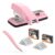 Marsrock Desktop Stapler, Swing-Arm Swivel Stapler, 50 Sheet Capacity, 2000 Staples and Staple Remover, Rotatable Heavy Duty Staplers for Office, Home, Classroom, Booklet, Book Binding,Pink