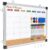 Marsrock Monthly Dry Erase Board and Cork Board Combo for Wall, 17″x13″ Reversible Hanging Dry Erase Board, Double Sided White Board with Aluminum Frame for Planning, Office, Kitchen, School, Home