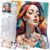 Massido Paint by Numbers 40 x 50 cm Set with 3 Brushes 30 Colours Hook Portrait 2