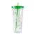 MATCHA DNA Clear Tumbler with Lid and Straw, Insulated Travel Coffee Mug, Plastic Spill Proof Tumbler Cup for Hot or Cold Drinks, Portable, Reusable Cup for Matcha On-the-Go 8 oz