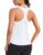 MathCat Women’s Workout Tank Tops Racerback Sleeveless Tops Loose Fit Yoga Shirts Athletic Running Tank Top for Women White