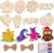 Max Fun 36PCS Halloween Crafts Painting Wooden Slices Cutouts Ornaments DIY Unfinished Pre-drilled Natural Wood for Kids Halloween Hanging Decorations