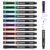maxtek Magnetic Dry Erase Markers with Eraser, Ultra Fine Tip, 12 Colors