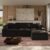 Maywish 104″ L Shaped Modular Cloud Couch with Chaise, 3 Seater, Dark Grey