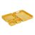 mDesign Nesting Hammered Stainless Steel Tray Set with Handles – Decorative Serving Trays for Entertaining – Holds Food, Tea, or Coffee – Metal Serving Platter for Breakfast Table – Set of 4 – Yellow
