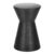 mDesign Round Hourglass Concrete Side Table – Solid Fluted Table for Indoor/Outdoor Use, Living Room, Patio – Modern Accent/End Stone Table – Drum End Table for Fans of Minimalist Furniture – Black