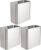 mDesign Small Metal 2.4 Gallon/9 Liter Trash Can Wastebasket Garbage Bin for Bathroom, Slim Rubbish Waste Bin Trashcans – Mirri Collection – Brushed Chrome (Pack of 3)