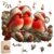 MEATRN Christmas Cardinal Wood Puzzles Adult – Three Baby Birds with Santa Hat, 199Pcs Wooden Jigsaw Puzzle for Festive Holiday Fun, Teens’s Party and Winter Activity 12.2″×8.9″
