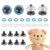 MECCANIXITY 12 Pcs Glitter Safety Eyes, 16mm Plastic 3D Crochet Doll Eyes with Washers and Drawstring Bag for Puppet Bear DIY Crafts Stuffed Animals Making Supplies, Blue
