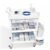 Medical Trolley Cart with 2 Drawers and 3 Tiers, Rolling Utility Cart for Beauty Salon Hospital Clinic, Medical Cart with Wheels and Lockable Casters, ABS Storage Cart with Side Trash Bucket