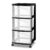 Medium Black 3 Drawer Rolling Utility Cart, Plastic Storage Drawer Cart with Casters, Portable Mobile Organizer for Bedroom, Office & Craft Room, No Assembly Required (Black)