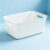 Medium Open Storage Bin with Handles, Versatile Plastic Organizer Basket for Home, Office, Closet & Pantry, Decorative White Shelf Bin for Cube Storage, 13.75″ L x 9.5″ W x 5.75″ H