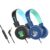 MEE audio KidJamz KJ55 Wired Children’s Headphones with 3.5mm Plug, Colorful Graphics, Volume Limiter & Mic, Adjustable On-Ear Kids Headset for Online Learning/School/Travel/Tablet (Blue+Black)