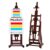 MEEDEN Multi-Function Studio Easel,H-Frame Easel,Painting Easel for Adults,Artist Easel,Floor Easel,Solid Beech Wooden Easels w/Front Wheels,Holds Canvas Art up to 77″ – Deep Walnut