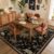 meejou Vacuum-Friendly, Square 8ft Washable Area Rug, Black Green Beige