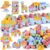 Mega Blocks for Toddlers 1-3 Big Soft Building Blocks 78 Pcs Large Construction Stacking Block Toys Toddler Building Sets Improve Imagination Creativity Hands-on Ability