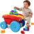 MEGA BLOKS First Builders Toddler Building Toy, Block Scooping Pull Wagon with 20 Pieces and Built-in Storage, Picks Up Blocks, Red, Kids Ages 1+