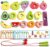 Megele Wooden Greedy Caterpillar Lacing Toy, Montessori Threading & Stringing Toy with 20 Pattern Cards, Fine Motor Skills Educational Travel Gifts for Kids Ages 3+