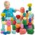 MEGRANATE 39PCS Montessori Wooden Stacking Rocks Toys Colorful Stacking Stones Building Blocks Games Sensory Toy for Toddlers Educational Learning Toys for 3+ Years Old Kids