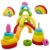 MEGRANATE Montessori Wooden Rainbow Stacking Toys for Baby Grimms Wood Building Blocks Nesting Puzzle Toy Colorful Stacker Arch Game Sensory Educational Learning Toys for 3+ Year Old Toddler