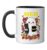 Meh Ghost Holding Black Cat And Coffee Ceramic Mug, Black/White, 11oz
