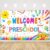 MEHOFOND Welcome to Preschool Banner Colorful Back to School Kids Classroom Party Decorations First Day in Preschool Kindergarten Photography Background Photo Studio 6×3.6ft