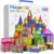 MEIQ 100Pcs Premium Magnetic Tiles Toys Set with Sturdy Iron Case, STEM Educational Building Blocks for Kids Ages 3-5 4-8, Montessori Sensory Toys, Creative Birthday Gifts for Toddler Boys & Girls