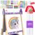 MekyrCreo Art Easel for Kids Easel for Toddlers, Adjustable Standing Wooden Toddler Easels White Board & Chalkboard for Kids, Paint Art Easel for Kids 2-4 4-8 9-12 Painting Easels Birthday Gift