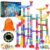 Meland Marble Run – 132Pcs Marble Maze Game Building Toy for Kid, Marble Track Race Set & STEM Learning Toys for Boy Girl Age 3 4 5 6 7 8 9+ (102 Translucent Marbulous Pcs & 30 Glass Marbles)