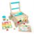 Melissa & Doug Wooden Shape Sorting Grocery Cart – Toddler Toys with 12 Blocks, Puzzle Board and Coffee Cup for Pretend Play and Montessori Toys – FSC Certified