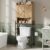 Memobarco Over The Toilet Storage Cabinet, Over Toilet Organizer with 2-Door & Metal Stand, Bathroom Organizers and Storage with Adjustable Shelves for Bathroom, Restroom, Laundry, Wood