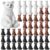 Memorywuu Mini Resin Bear Figurines Bulk, 50, Brown White and Black