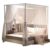 Mengersi Simple 4 Corners Post Curtain Bed Canopy Bed Frame Canopies Net Bed Curtains,Bedroom Decoration Accessories(Queen,White)
