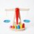 Menolana Children Balance Scale Wooden Balance Scale Weighing Scale Educational Math Scale with Cylindrical Weights and Visual Pointer Suitable for Preschool Centers