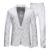 Men’s Embossed Jacquard 2-Piece Suit Set Slim Fit Shawl Lapel Blazer and Pants White M