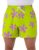 Men’s Green Purple Flower Shorts, Funny Costume Shorts, Party Wear, Large