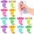 Meooeck 12 Pcs Mini Axolotl Stress Relief Balls Stretchy Salamander Fidget Sensory Items for Adults Soothing Office Stress Relief Back to School Birthday Party Favors(Glitter Style,Plastic)