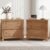Merax Solid Wood Nightstand Set of 2, Mid Century Modern Night Stand with Storage Drawers & Tray, 27.3 Inch Small Nightstands Side End Table for Living Room Bedroom, Tool-Free Assembly, Hazel