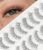 MERETON False Eyelashes Natural Look 10 Pairs False Lashes Strip Natural lashes Invisible Clear Thin Band Lightweight Fluffy Wispy Spiky 3D Volume Eye Lashes 7-12 mm M03