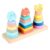 MERRYHAPY Wooden Shape Sorting Ring Stacker for Early Educational to Fine Motor Skills and Problem-Solving Skills for Early Learning and Development