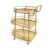 , Metal Movable Serving Cart, Gold, Small 3-Tier